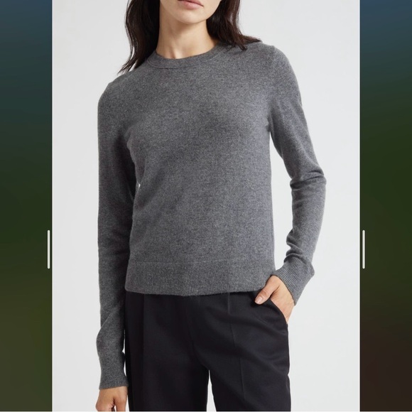 Vince Classic Crewneck Cashmere Sweater In Medium Heather Size L